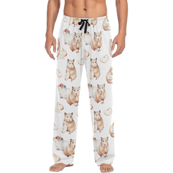 PRIYAL Desert Camo Men's Pajama Pants Cartoon Dinosaur Pjs Bottoms with Pockets Sleep Lounge Pants for Men