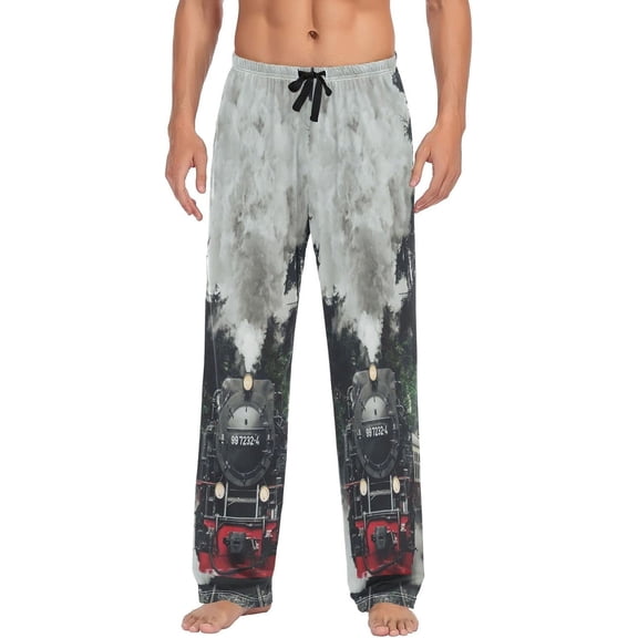 PRIYAL Desert Camo Men's Pajama Pants Cartoon Dinosaur Pjs Bottoms with Pockets Sleep Lounge Pants for Men