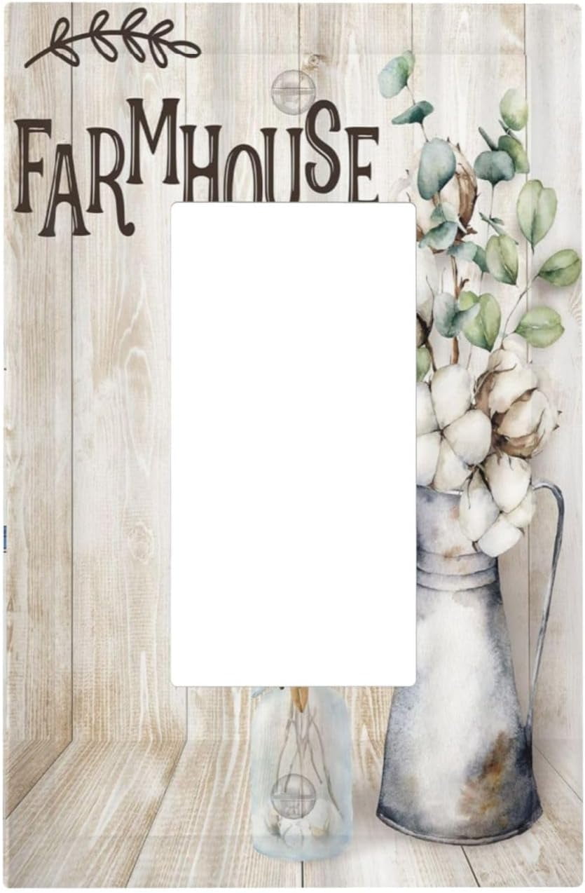 PRIYAL Farmhouse Barn Rustic Flower 1-Gang Rocker /5 x 3 IN Light ...