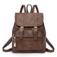 thumbnail image 1 of PRIYAL Fashion PU Leather Backpack Purse for Men Women Travel Backpack Bag with Ladies Shoulder Handbags Casual Daypack, 1 of 7