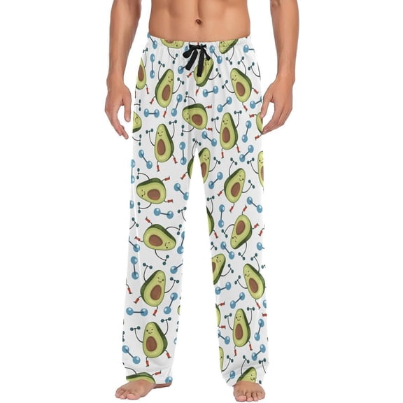 PRIYAL Funny Avocado Dumbbell Pajama Pants Cute Men's Pajama Bottoms Lounge Sleepwear PJs Sleep Pants S