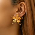 thumbnail image 1 of PRIYAL Gold Plated Sterling Silver Rose Flower Earring Studs, Nickel Free Earrings for Women, 1 of 21