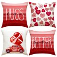 thumbnail image 1 of PRIYAL Hug Heart Valentines Day Pillow Covers 18X18 inch Set of 4 for Valentines Decor For Valentines Day Throw Pillows Decorative Cushion Cases Valentine Decorations, 1 of 8
