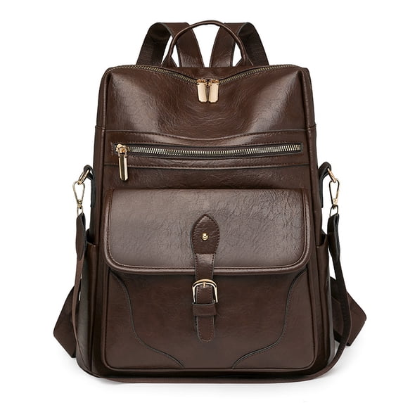 PRIYAL Laptop Backpack for Women,Travel Leather Backpack Nurse Teacher Carry on Backpack Computer Bag,Professional Water-Resistant Business Work Casual Daypack