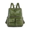 thumbnail image 1 of PRIYAL Leather Backpack Laptop Vintage Backpack Waterproof Flap Bookbag for Men Leather Travel Backpack for Men Casual Knapsack, 1 of 14