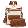 thumbnail image 1 of PRIYAL Leather Laptop Backpack for Women 15.6 Inch Work Backpack With Purse for Travel Work, 1 of 12