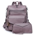 thumbnail image 1 of PRIYAL Leather Laptop Backpack for Women 15.6 Inch Work Backpack With Purse for Travel Work, 1 of 12