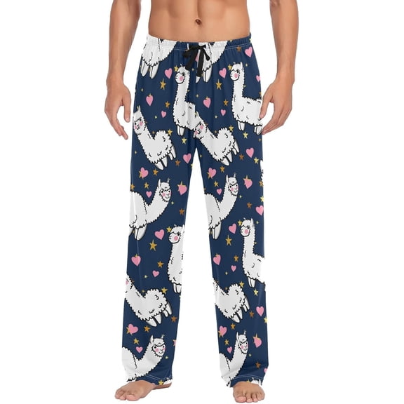 PRIYAL Llamas Blooming Cactus Pajama Pants Mens Lounge Pants Casual Men Pajama Bottoms with Pockets Drawstring