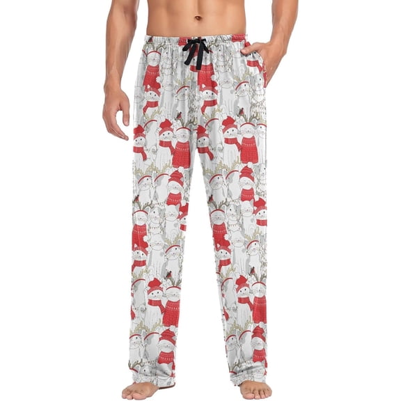 PRIYAL Men's Pajama Bottoms Christmas Mens Sleep Pants Pajama Pants Winter Lounge PJ Pants