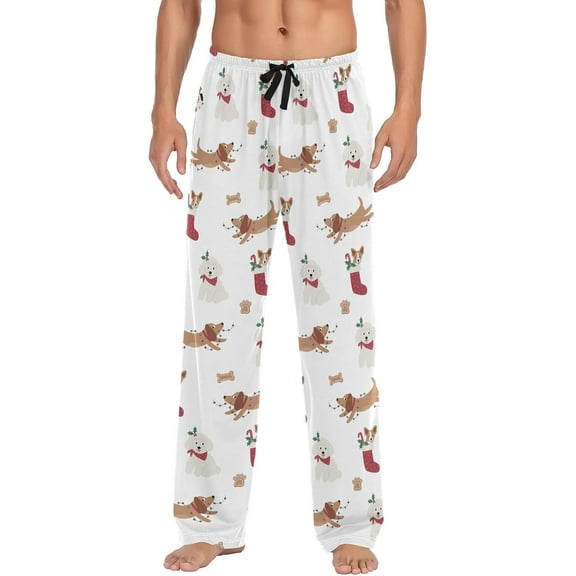 PRIYAL Men's Pajama Pants Christmas Winter Elastic Waistband Soft Lightweight Sleep Lounge Pajama Bottoms with Pockets,S-XXL