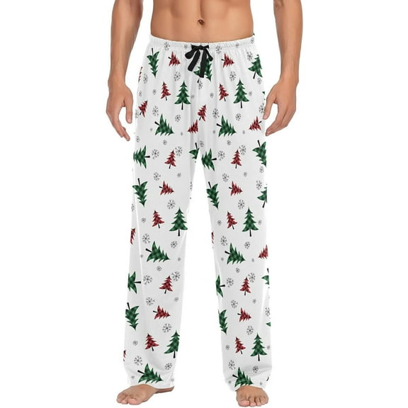 PRIYAL Men's Pajama Pants Christmas Winter Elastic Waistband Soft Lightweight Sleep Lounge Pajama Bottoms with Pockets,S-XXL
