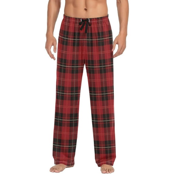 PRIYAL Men's Pajama Pants Christmas Winter Elastic Waistband Soft Lightweight Sleep Lounge Pajama Bottoms with Pockets,S-XXL