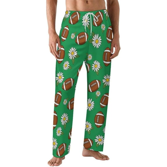 PRIYAL Mens PJ Pajama Pants Baseball Leopard Pattern Bottoms Lounge Pants Sleepwear