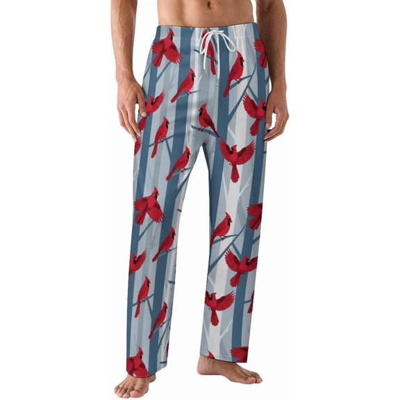 PRIYAL Mens PJ Pajama Pants Black Cats Snow Bottoms Lounge Pants Sleepwear