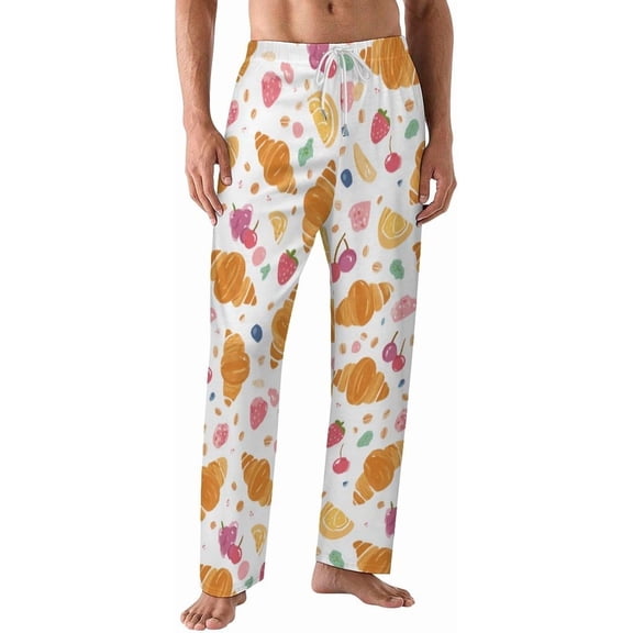 PRIYAL Mens PJ Pajama Pants Christmas Cookies Tree Bottoms Lounge Pants Sleepwear