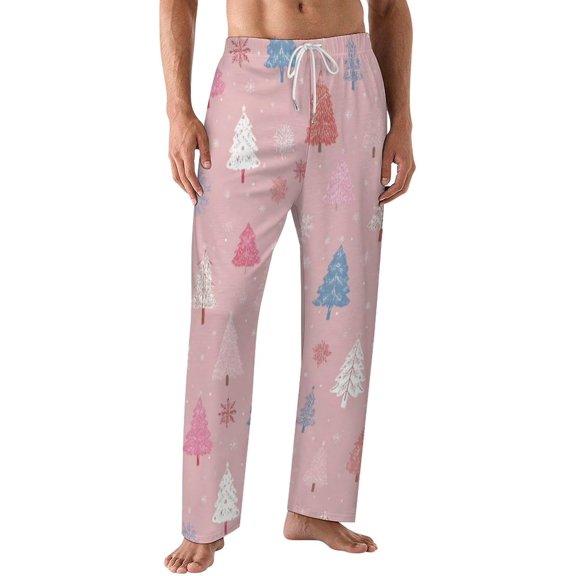 PRIYAL Mens PJ Pajama Pants Christmas Trees Cute Bottoms Lounge Pants Sleepwear