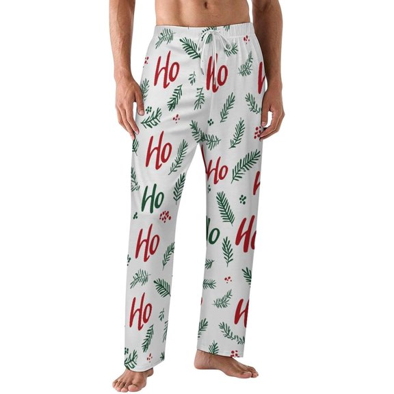 PRIYAL Mens PJ Pajama Pants Ho Ho Leaves Bottoms Lounge Pants Sleepwear