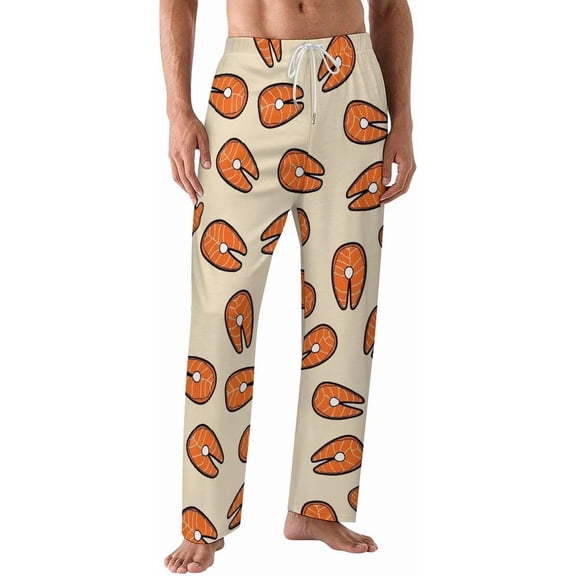 PRIYAL Mens PJ Pajama Pants Salmon Slices Arranged Bottoms Lounge Pants Sleepwear