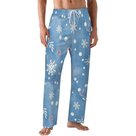 PRIYAL Mens PJ Pajama Pants Winter Forest Pine Bottoms Lounge Pants Sleepwear