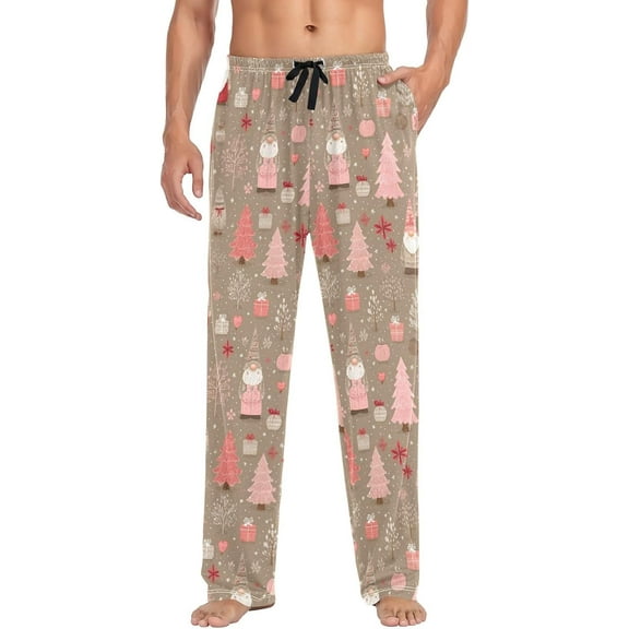 PRIYAL Mens Pajama Pants Christmas Trees Snowflakes Gnome Pajama Bottoms Lightweight Pants Basics Sleep Pajama Lounge Pant