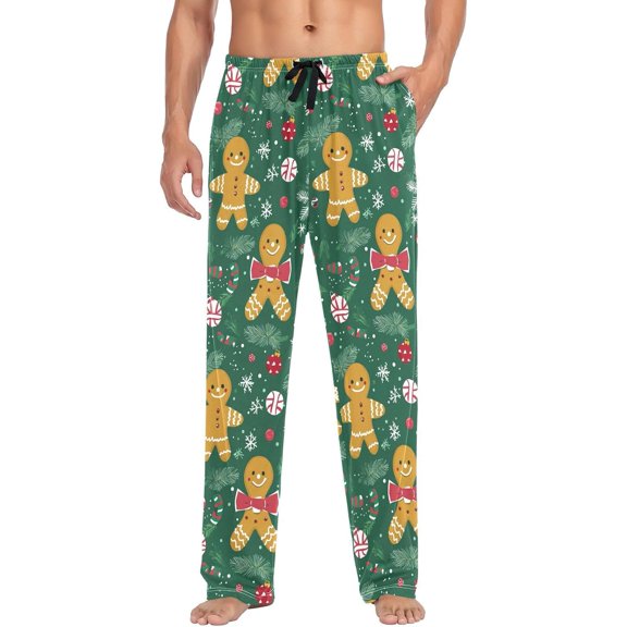 PRIYAL Mens Pajama Pants Gingerbread Snowflake Berries Pajama Pajama Pants Basics Sleep Pajama Lounge Pant