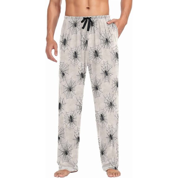 PRIYAL Mens Pajama Pants Halloween Spider Webs Pajama Bottoms Lightweight Pajama Pants Basics Sleep Pajama Lounge Pant