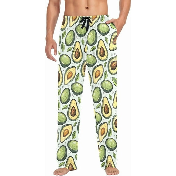 PRIYAL Mens Pajama Pants Pajama Pajama Pants Basics Sleep Pajama Lounge Pant Cartoon Avocado Vegetables pattern