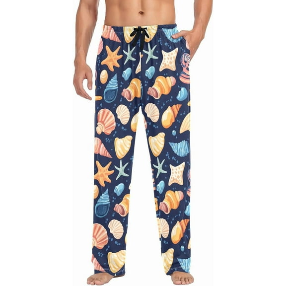 PRIYAL Mens Pajama Pants Pajama Pajama Pants Basics Sleep Pajama Lounge Pant Colorful Cartoon Shell pattern