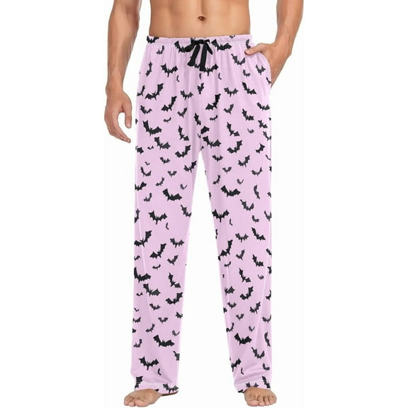 PRIYAL Mens Pajama Pants Purple Bat Silhouettes Pajama Bottoms Lightweight Pajama Pants Basics Sleep Pajama Lounge Pant