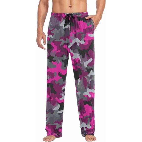 PRIYAL Mens Pajama Pants Purple Camouflage Pajama Bottoms Lightweight Pajama Pants Basics Sleep Pajama Lounge Pant