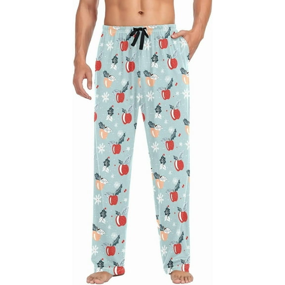 PRIYAL Mens Pajama Pants Snow Apples Pajama Bottoms Lightweight Basics Sleep Pj Lounge Pant
