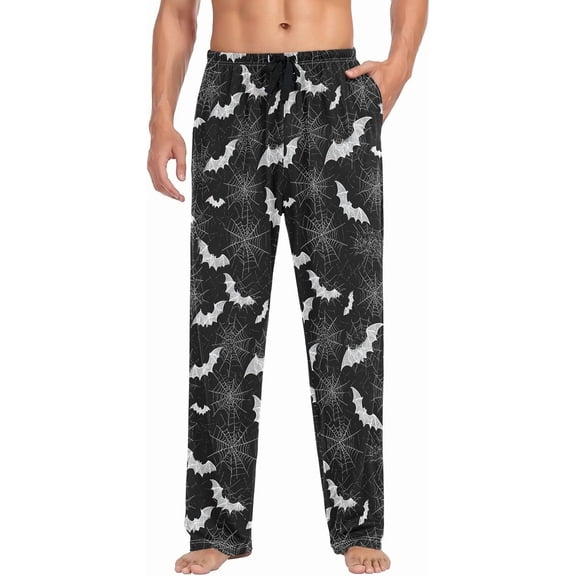 PRIYAL Mens Pajama Pants Spider Webs Bats Pajama Bottoms Lightweight Pajama Pants Basics Sleep Pajama Lounge Pant
