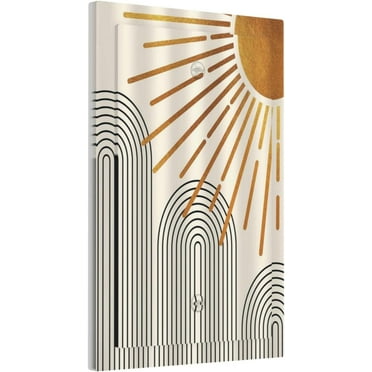 PRIYAL Mid Century Boho No Blank 1-Gang / 5 x 3IN Light Switch Covers Decorative Electrical Faceplate Switchplate for Bathroom Bedroom Living Room Decor
