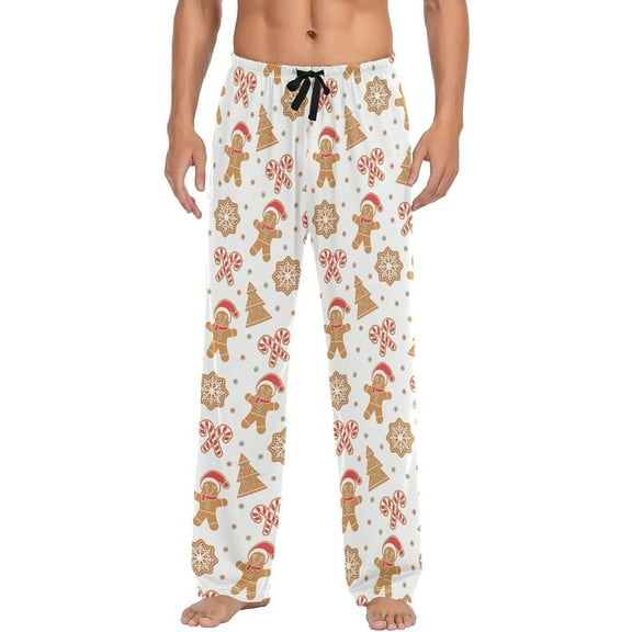 PRIYAL Multi- Xmas Gingerbread Man Cookies Pajama Pants for Men Pajama Bottoms Mens Pjs Sleep Lounge Pants with Pockets