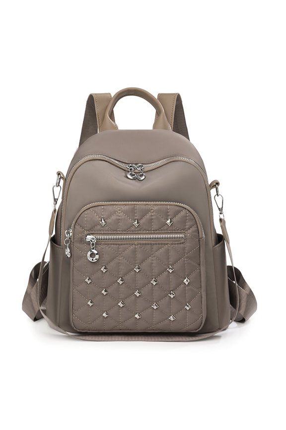 New Stylish Casual Backpack for Men And Women Featuring Diamond Embroidery And Rivets, with a Randomly Directed Pull Head