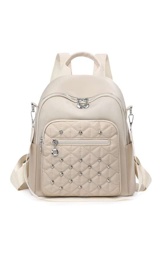 New Stylish Casual Backpack for Men And Women Featuring Diamond Embroidery And Rivets, with a Randomly Directed Pull Head