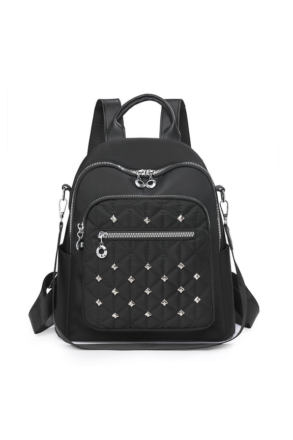 New Stylish Casual Backpack for Men And Women Featuring Diamond Embroidery And Rivets, with a Randomly Directed Pull Head