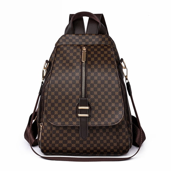 PRIYAL PU Casual Backpack,Men Women Casual Leather Laptop Backpack,Daily Commuter Leather Backpack,Work Bag