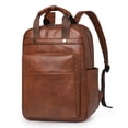 thumbnail image 1 of KKLDOGS PU Casual Backpack Men Women casual Leather Laptop Backpack，Daily Commuter Leather Backpack, 1 of 9