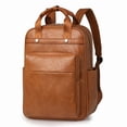 thumbnail image 1 of KKLDOGS PU Casual Backpack Men Women casual Leather Laptop Backpack，Daily Commuter Leather Backpack, 1 of 9