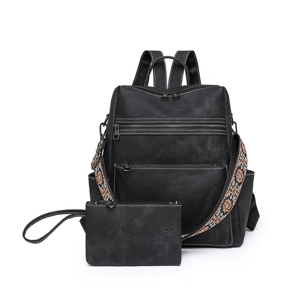 PRIYAL PU Leather Laptop Backpack for Women Designer Travel Backpack with Laptop Compartment Ladies Computer Shoulder Bags