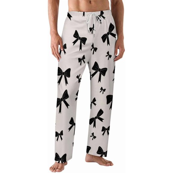 PRIYAL Pajama Pants for Men,Cats Glasses Hats Men's Sleepwear Bottoms,Lounge Pants