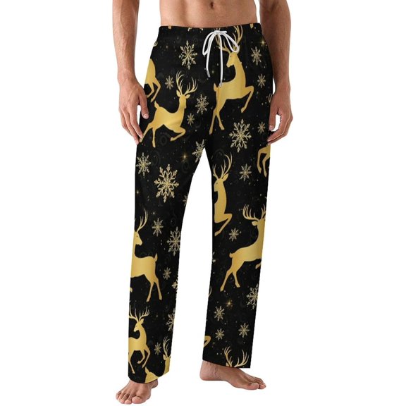 PRIYAL Pajama Pants for Men,Goat Floral Pattern Men's Sleepwear Bottoms, Lounge Pants