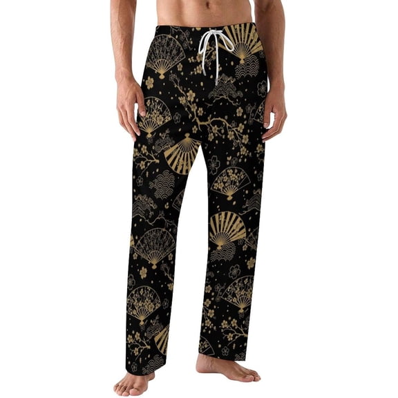 PRIYAL Pajama Pants for Men,Goat Floral Pattern Men's Sleepwear Bottoms, Lounge Pants