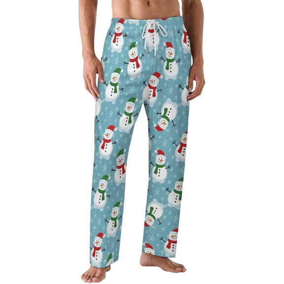 PRIYAL Pajama Pants for Men,Red Bird Snowy Men's Sleepwear Bottoms,Lounge Pants