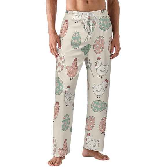 PRIYAL Pajamas Pants For Men Chicken Pattern Scarves Pajama Bottoms Sleepwear Pj Pants