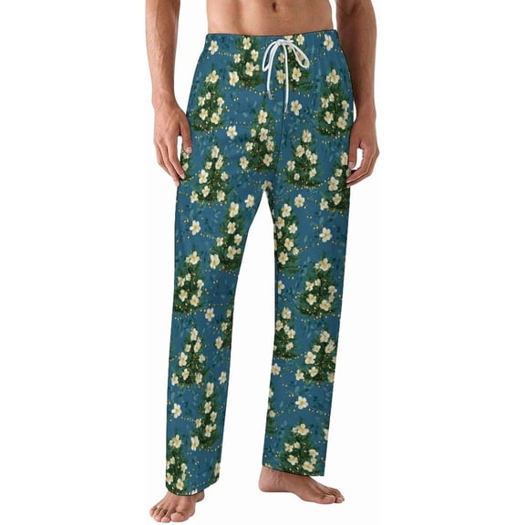 PRIYAL Pajamas Pants For Men Christmas Mouse Holly Pajama Bottoms Sleepwear Pj Pants