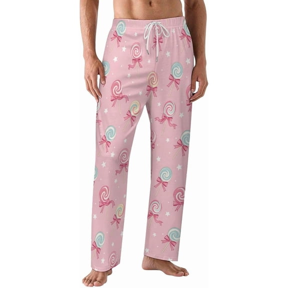 PRIYAL Pajamas Pants For Men Christmas Mouse Holly Pajama Bottoms Sleepwear Pj Pants