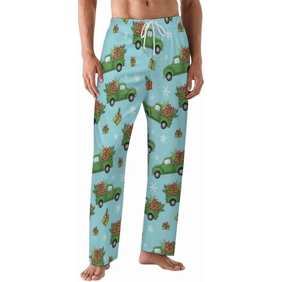 PRIYAL Pajamas Pants For Men Christmas Puppies Hats Pajama Bottoms Sleepwear Pj Pants