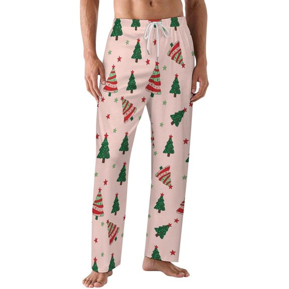 PRIYAL Pajamas Pants For Men Christmas Tree Pattern Pajama Bottoms Sleepwear Pj Pants